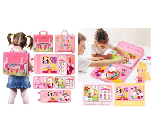 Логічна папка C 73094 (40) фетрова, елементи на липучках, цифри, кольори, форми, шнурівка, в пакеті