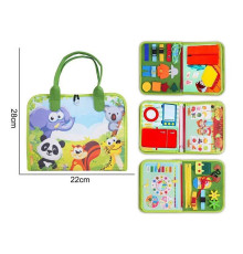 Логічна папка 25016 (40) фетр, циферблат, фрукти, овочі, продукти на липучках, назви місяців, днів, пір року англійською, шестерні, ремінці, в пакеті