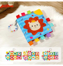 М'яка книжечка QBX 183 A (120) розмір: 18х20.5 см, 6 сторінок, шурхотить, пискавка, брязкальце, гумовий прорізувач, в пакеті