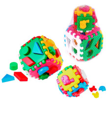 гр Куб "Розумний малюк 1+1" 1899 (15) "Technok Toys", по 6 граней, тварини та геометричні фігури, 22см, у сітці