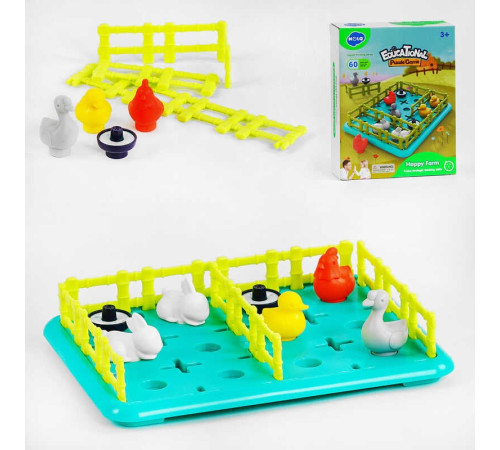 Логічна гра E 7977 (24) "Hola", "Свійські тварини", 8 тваринок, поле, будування загонів, в коробці Логічна гра E 7977 (24) "Hola", "Свійські тварини", 8 тваринок, поле, будування загонів, в коробці