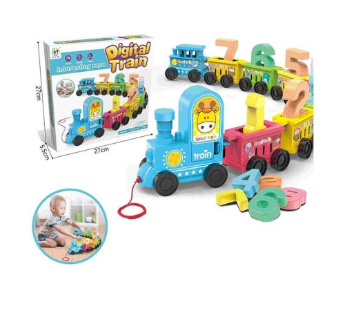 Логічний потяг BY 5001 (48/2) “Потяг”, 9 вагонів, цифри, наліпки, в коробці