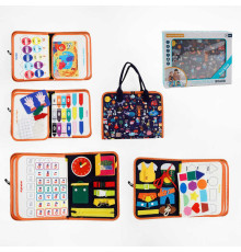 Логічна папка 432-3 A (40) фетр, цифри, англійський алфавіт, геометричні фігури, пазли, застібки, ремінці, липучки, пряжки, в коробці