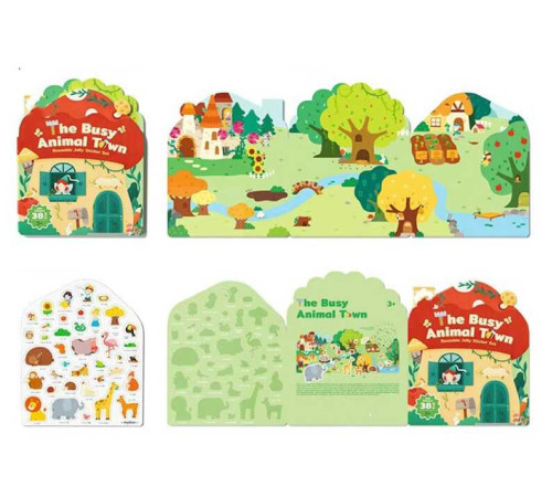 Логічна книжка C 75333 (120) “Тварини”, 38 наліпок, фон, підписи англійською та китайською мовами, в пакеті