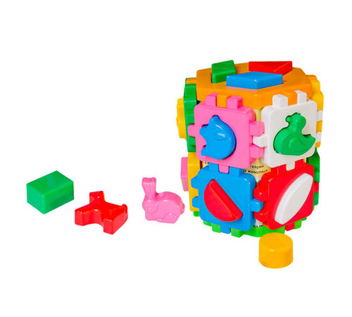 гр Куб "Розумний малюк" 2001 (22) "Technok Toys", 14 граней, тварини та геометричні фігури, 17см, в пакеті