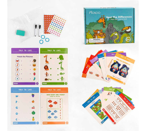 Логічна книжка С 47860 (36) 30 карток, 2 фломастери, наліпки, в коробці