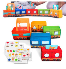 гр М`яка MC 090602-08 розвиваюча іграшка "Паровозик" (8) "Масік", 5 кубиків, картки, у пакеті