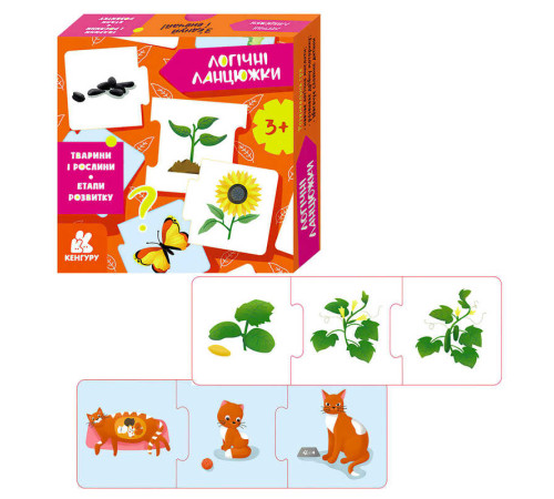 гр Логічні ланцюжки. Тварини і рослини. Етапи розвитку КН1782003У (14) "Кенгуру" – в наличии! Купите сейчас у KAZKOVA
