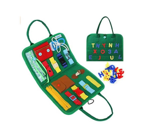 Логічна папка 432-13 (50) фетр, цифри та літери на липучках, гаманець, пряжки, блискавка, мотузки, в пакеті