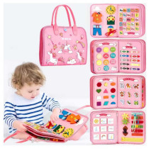 Логічна папка C 73101 (40) фетрова, елементи на липучках, застібки, годинник, англ. абетка, цифри, форми, тварини, погода, в пакеті