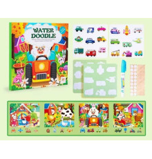 Логічна книжка C 75165 (80) свійські тварини, картки на липучках, водна розмальовка, водний маркер, сортер, в плівці
