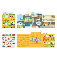 Логічна книжка C 75334 (120) ”Транспорт”, 30 наліпок, фон, підписи англійською та китайською мовами, в пакеті