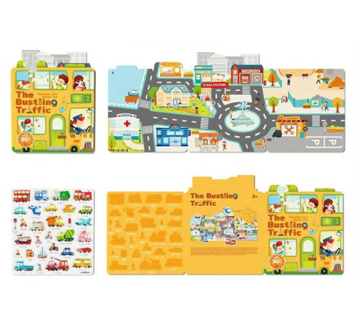 Логічна книжка C 75334 (120) ”Транспорт”, 30 наліпок, фон, підписи англійською та китайською мовами, в пакеті