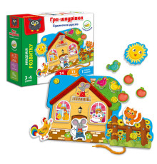 гр Гра-шнурівка з липучками "Будинок друзів" / укр / - VT 5303-09 (12) "Vladi Toys"