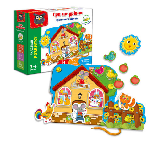 гр Гра-шнурівка з липучками "Будинок друзів" / укр / - VT 5303-09 (12) "Vladi Toys"