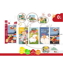 М`яка книжечка 668-230 (240/2) “Свійські тварини”, пискавка, шарудить, кільце для підвішування, в пакеті