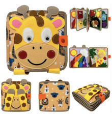 М'яка книжка-бізіборд C 64654 (36) фетровий, вивчення форм, кольорів, тварин, пальчикові ігри, на липучках, в пакеті