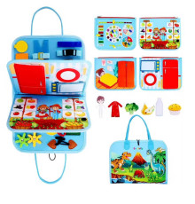 Логічна папка C 73102 (40) фетрова, елементи на липучках, застібки, годинник, дні тижня, продукти, овочі, фрукти, в пакеті