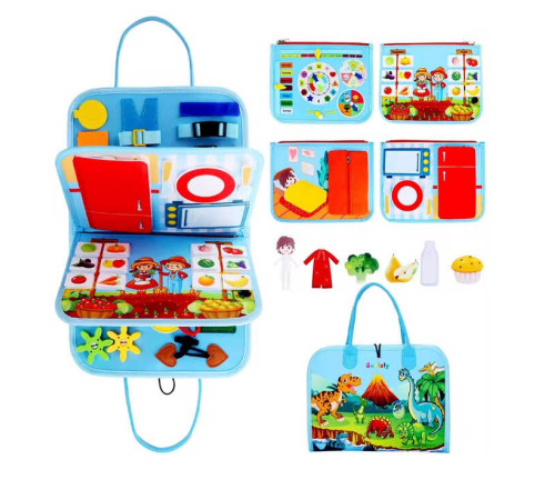 Логічна папка C 73102 (40) фетрова, елементи на липучках, застібки, годинник, дні тижня, продукти, овочі, фрукти, в пакеті