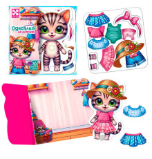 гр Гра з липучками "Кошеня" VT1320-03 (20) "Vladi Toys", фігурка, 10 предметів одягу, ігровий фон