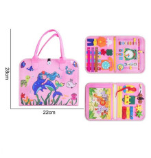 Логічна папка 25028 (50) фетр, циферблат, телефончик, назви місяців, днів, пір року англійською, шестерні, ремінці, липучки, пазл, в пакеті