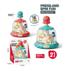 Дзиґа 6235 (60/2) 2 кольори, механічний принцип роботи, геометричні фігурки, в коробці