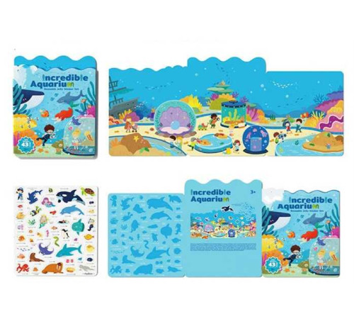 Логічна книжка C 75335 (120) “Морські жителі”, 43 наліпки, фон, підписи англійською та китайською мовами, в пакеті