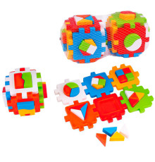 гр Куб "Розумний малюк Комбі" 2476 (12) "Technok Toys" по 6 граней, 12 частин сортера, 34 частини фігурок, 12см, в сітці