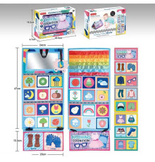 Розвиваючий плакат 66540-2 (48) "Елементи одягу", дзеркало, прорізувач, м’яка книжка з шелестючими елементами, пискавка, в коробці