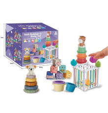 Набір для розвитку 1359 (18) 26 елементів, кубики, 2 пірамідки, куб-сортер, гра із намистинами, в коробці