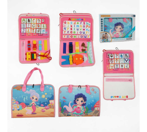 Логічна папка 432-16 A (40) фетр, англійський алфавіт, назви та зображення тварин, ремінці, мотузок, блискавки, липучки, в коробці