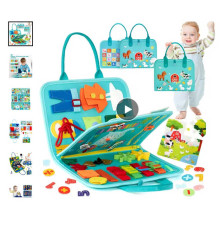 Логічна папка C 73103 (40) фетрова, елементи на липучках, застібки, годинник, дні тижня, пискавка, пазли, цифри, в пакеті