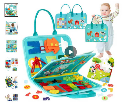 Логічна папка C 73103 (40) фетрова, елементи на липучках, застібки, годинник, дні тижня, пискавка, пазли, цифри, в пакеті