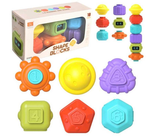 Логічна гра YB 11630 (108) 6 елементів, конструктор, брязкальце, рухомі елементи, в коробці