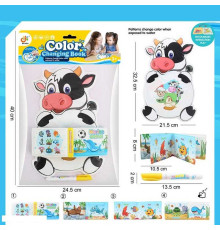 Розмальовка водою 2022-62 (176/2) “Корівка”, ручка-пензлик, м’яка книжечка з пискавкою, у пакеті