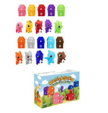 Логічна гра XQS 2086 A (12) 10 будиночків, 10 фігурок динозаврів, нумерація, в коробці