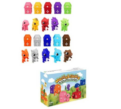 Логічна гра XQS 2086 A (12) 10 будиночків, 10 фігурок динозаврів, нумерація, в коробці