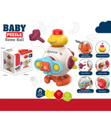 Бізіборд 666-2 (150) 6 забавок, тріскачка, пискавка, спінер, попіт, рухомі елементи, пальчикові ігри, в коробці