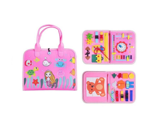 Логічна папка 25014 (50) фетр, цифри, англійський алфавіт, геометричні фігури, дні тижня, годинник, ремінці, рухомі шестерні, шнурівка, в коробці