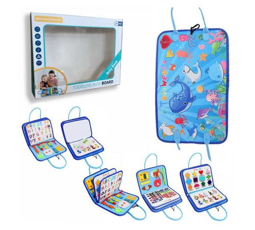 Логічна папка 432-18 A (40) фетрова, елементи на липучках, цифри, кольори, форми, англ. абетка, дошка пиши-стирай, 2 маркери, в коробці