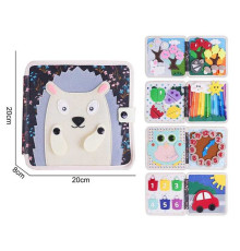 М'яка книжка-бізіборд 25004 (50) фетр, пальчикові ігри, сортер, елементи на липучках, в пакеті