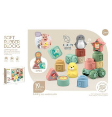 Логічна гра 6150 (36/2) 19 елементів, гума, 1 платформа з коліщатками, цифри, тварини, конструктор, в коробці