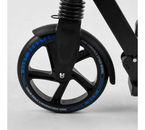 Самокат алюмінієвий "Best Scooter" 94123 (2) гальмо зі світлом, колеса PU, діаметр коліс - 200 мм, 1 амортизатор передній, затиск керма, в коробці