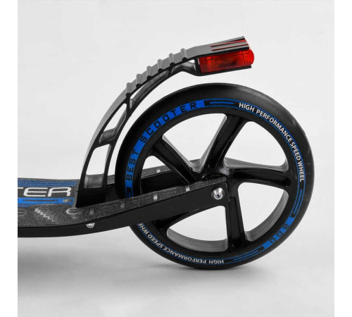 Самокат алюмінієвий "Best Scooter" 94123 (2) гальмо зі світлом, колеса PU, діаметр коліс - 200 мм, 1 амортизатор передній, затиск керма, в коробці