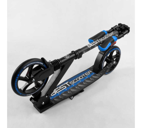 Самокат алюмінієвий "Best Scooter" 94123 (2) гальмо зі світлом, колеса PU, діаметр коліс - 200 мм, 1 амортизатор передній, затиск керма, в коробці