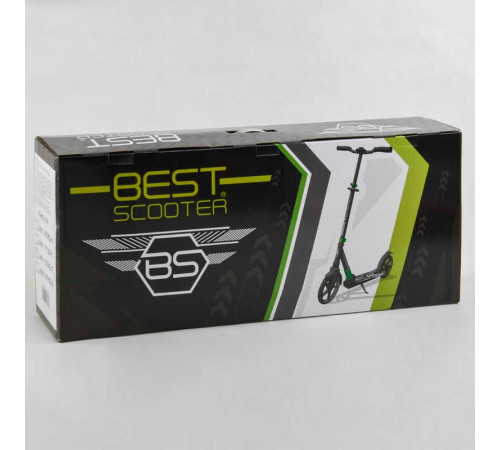 Самокат алюмінієвий "Best Scooter" 11391 (2) колеса PU, d переднього колеса - 230мм, d заднього колеса - 215мм, 1 амортизатор передній, в коробці