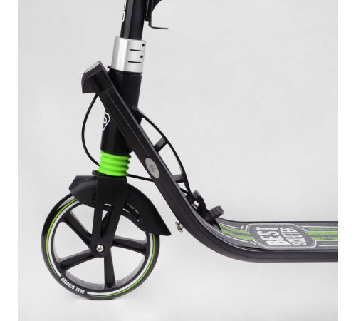 Самокат двоколісний "Best Scooter" L-22066 (2) ФАРА, колеса PU 200мм, 2 амортизатори, затискач керма, ручне гальмо, в коробці