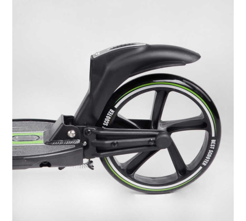 Самокат двоколісний "Best Scooter" L-22066 (2) ФАРА, колеса PU 200мм, 2 амортизатори, затискач керма, ручне гальмо, в коробці