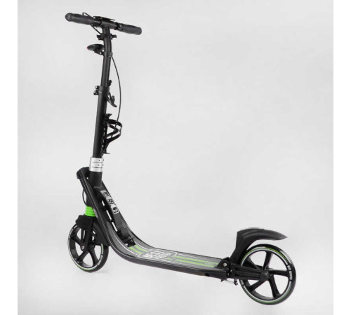 Самокат двоколісний "Best Scooter" L-22066 (2) ФАРА, колеса PU 200мм, 2 амортизатори, затискач керма, ручне гальмо, в коробці