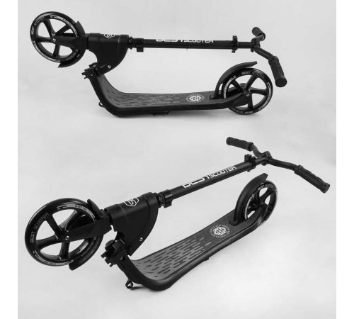 Самокат двоколісний 74077 "Best Scooter" (2) колір ЧОРНИЙ, колеса PU - 20 см, широкий велосипедне кермо, новий затиск керма, в коробці